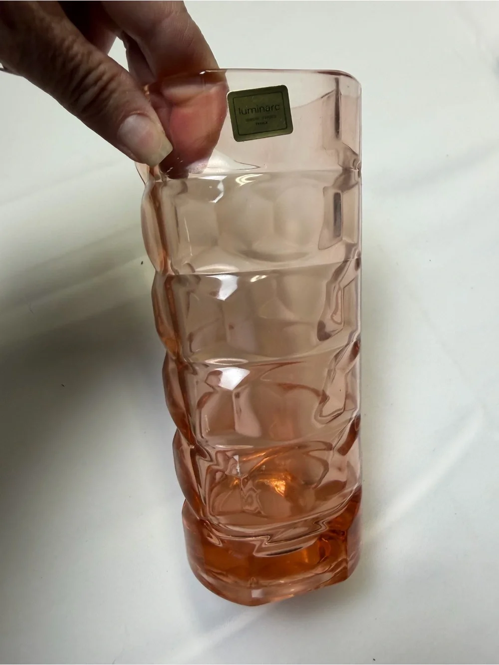 Vintage Luminarc Rosaline Windsor 17cm Pink French Glass Vase - New in Box